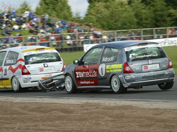Nick Adock chases his front bumper